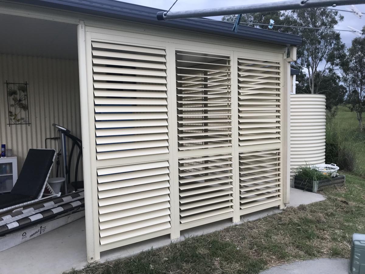 aluminium plantation shutters in a secluded room